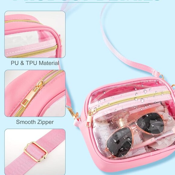 Multicolored Adjustable Clear Crossbody Bags - Perfect for Concerts & Sports - Picture 3 of 6
